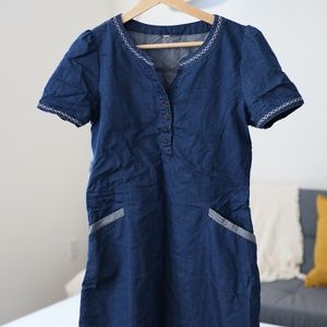 Denim Mini Dress with Side Zipper